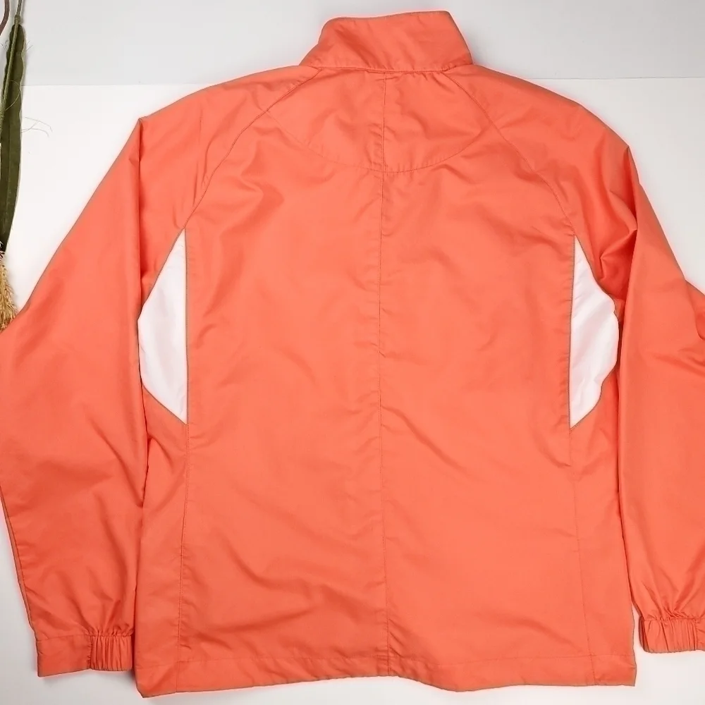 NIKE Golf Orange Wht Light Pullover Windbreaker M